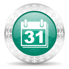 calendar green icon, organizer sign, agenda symbol