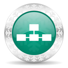 database green icon, christmas button