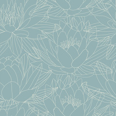 Lotus flowers in seamless pattern