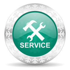 Obraz premium service green icon, christmas button