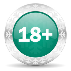 adults green icon, christmas button