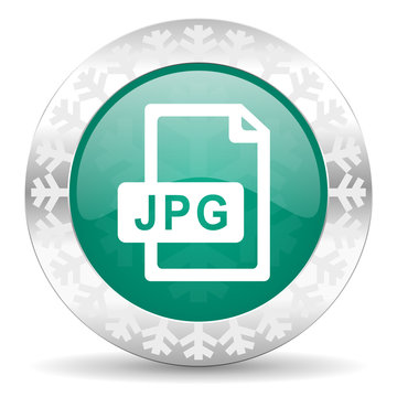 jpg file green icon, christmas button