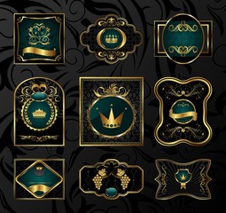 set black gold-framed labels © -=MadDog=-
