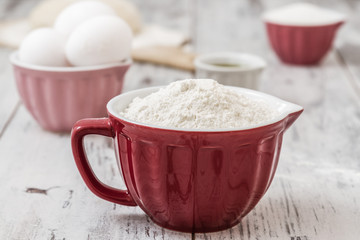 Dough Recipe Ingredients in bowls