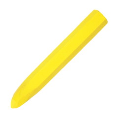 Yellow Crayon Wax Pencil Isolated on White Background