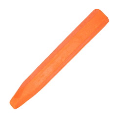 Orange Crayon Wax Pencil Isolated on White Background