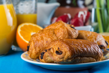 Fresh baked croissant for continental breakfast