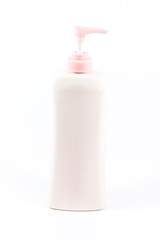 Plastic lotion bottle isolated on white background