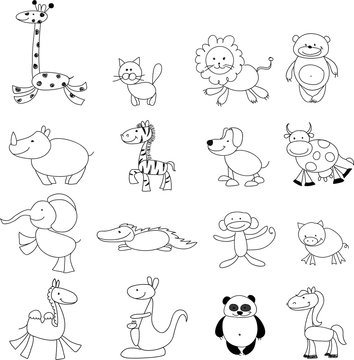 Детские рисунки каракули животных