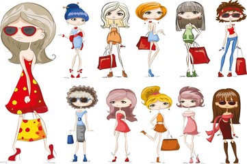 Мультфильм модные девушки