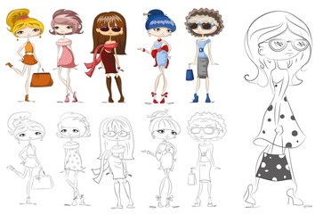 Мультфильм модные девушки