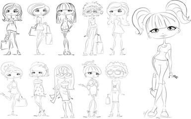 Мультфильм модные девушки