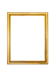 Obraz premium gold frame isolated on white background