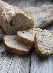 Traditional rye bread slices