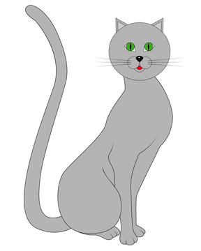 drawing a gray cat