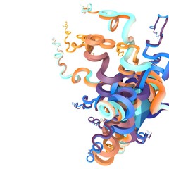 3d abstract curved shapes