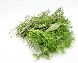 Variety of fresh aromatic herbs