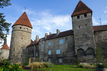 Fototapeta na wymiar Towers of old Tallinn