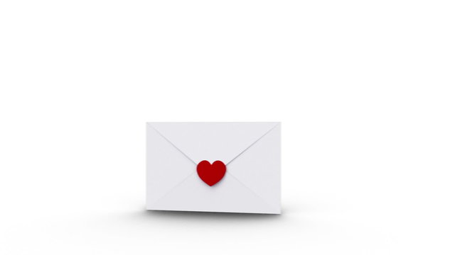 Envelope opening to reveal copy space with love hearts