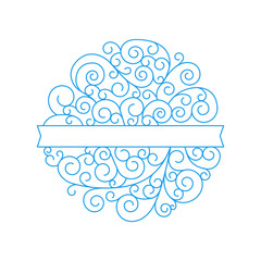 Vector floral outline frame