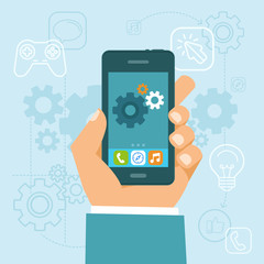 Vector app development concept in flat style