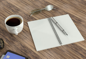 Objects on wood background.
