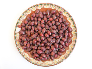 Dried rose hips plate