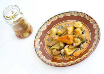 Chilies hot peppers jar