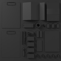 Mock up business template on black background.