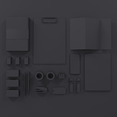Mock up business template on black background.