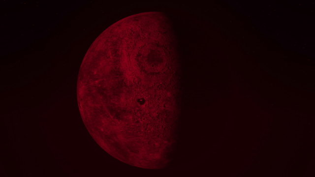 Animation of red moon through all of the phases