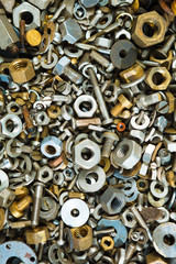 iron screw nuts background