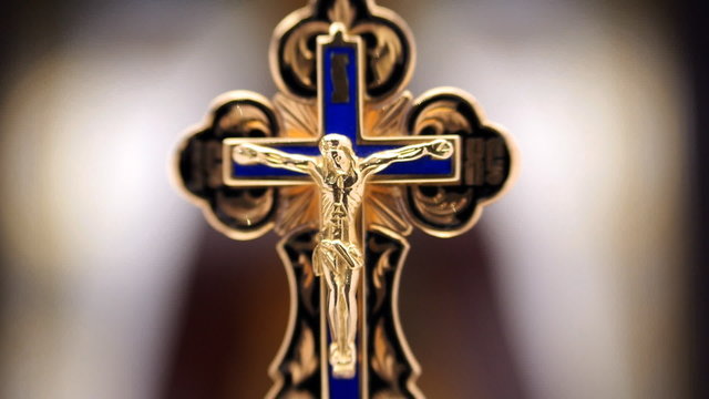 Gold Cross with Jesus Christ