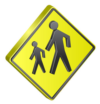 Children crossing street sign