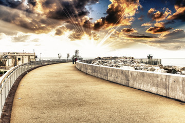Fototapeta premium Walking in the harbor