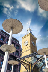 in front of the Unedrground station