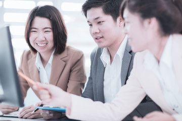 Fototapeta premium Successful business meeting with a group of people at the office