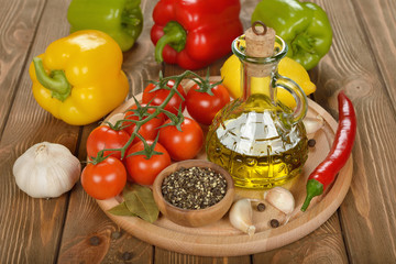 olive oil and vegetables