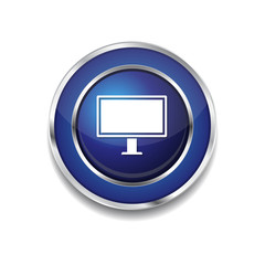 Computer Blue Vector Icon Button