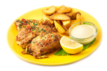 The fish batter with sauce