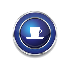 Mug Sign Blue Vector Icon Button