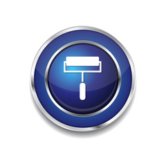 Paint Brush Blue Vector Icon Button