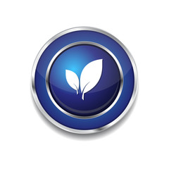 Eco Friendly Blue Vector Icon Button