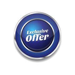 Exclusive Offer Blue Vector Icon Button