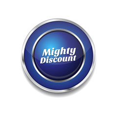 Mighty Discount Blue Vector Icon Button