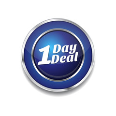 1 Day Deal Blue Vector Icon Button