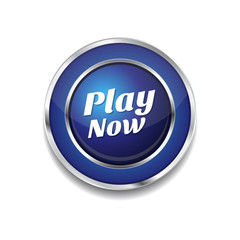 Play Now Blue Vector Icon Button