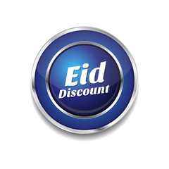 Eid Discount Blue Vector Icon Button