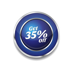 Get 35 percent Blue Vector Icon Button