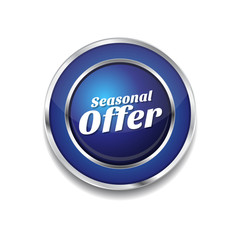Seasonal Offer Blue Vector Icon Button